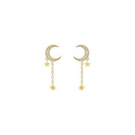 Orecchini donna a groumette in argento 925% con bagno in oro giallo