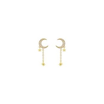 Orecchini donna a groumette in argento 925% con bagno in oro giallo