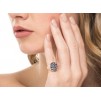 Anello Donna Chevalier Sogni  in Argento 925% colore oro rosa con zirconi black Ref: AN011RB