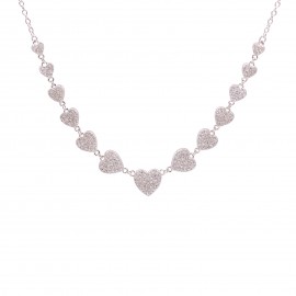 Collana Donna Fogi  in argento 925% in galvanica rodio con pietre crystal BBC32/1/1C