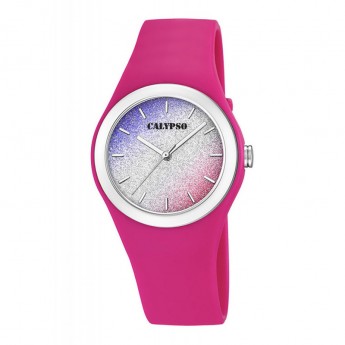 Orologio Donna Calypso Lady Quadrante Glitter Cinturino Fuxia K5754/5