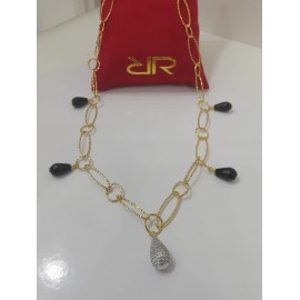 Collana Donna Rebecca gioielli collezione Tulipe in bronzo dorato ref-BTUKOV24