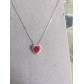 Collana Donna in Argento 925% con Ciondolo cuore in Zircone Azzurro