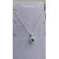 Collana Donna in Argento 925% con Ciondolo punto luce verde con zirconi bianchi