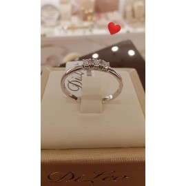 Anello Donna Trilogy in Oro Bianco 18kt con 0,15 ct diamanti Col.F Purez. VS  Ref- DL3BT4P/15