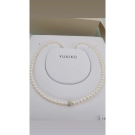 Collana Donna Perle coltivate col. bianco da mm. 4.5-5  Yukiko PCL4900Y oro 750%