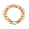 Bracciale Donna Rebecca In Bronzo Dorato E Perle Naturali Collection Palermo Ref-Bpabob08 - 1